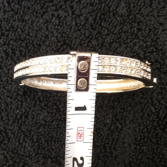 Vintage Swarovski Silver Crystal Bangle Bracelet - Picture 7 of 16